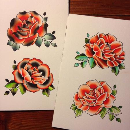 Tattoos - 1 rose, 4 ways - 106395